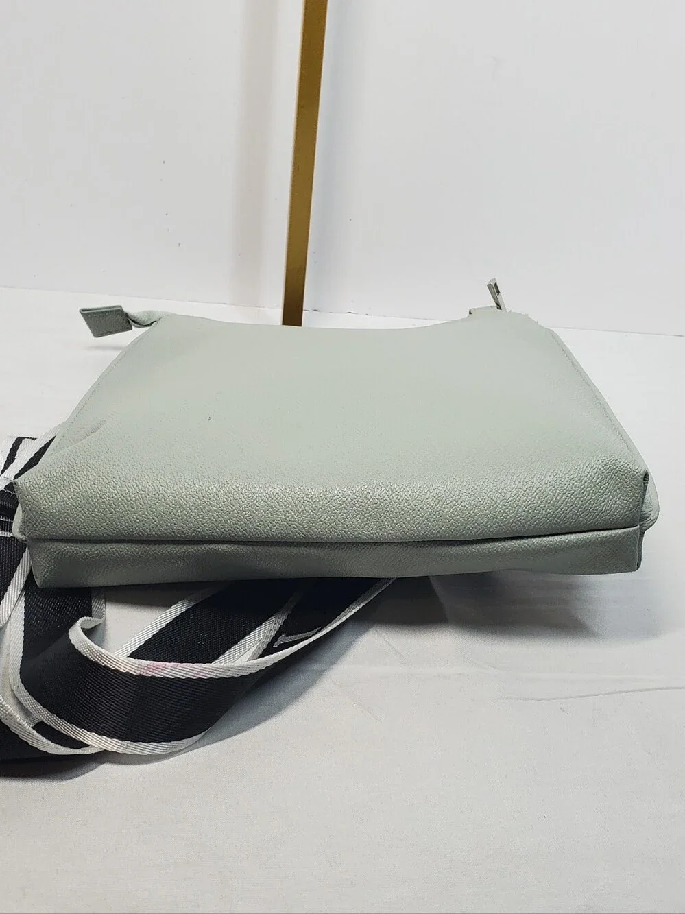 IZOD Mint Green Crossbody Bag with Black-and-White Branded Detachable Strap